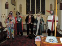King John's Morris Men's Mummers performing in St. Denys's Church, Chilworth, Hampshire, England, 5th Dec.2009.