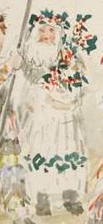 Mummers at Chilworth: Detail of Father Christmas