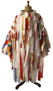 Photograph of the White Boys costume in the Manx Museum