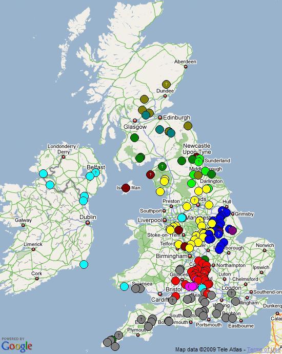 Folk Play Distribution Map: Millington's Textual Classes (2002)