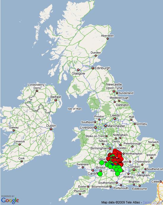 Folk Play Distribution Map: Jack Vinney/Finney/Pinney